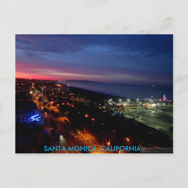 SANTA MONICA SUNRISE #2 POSTCARD VYKORT (Framsida)