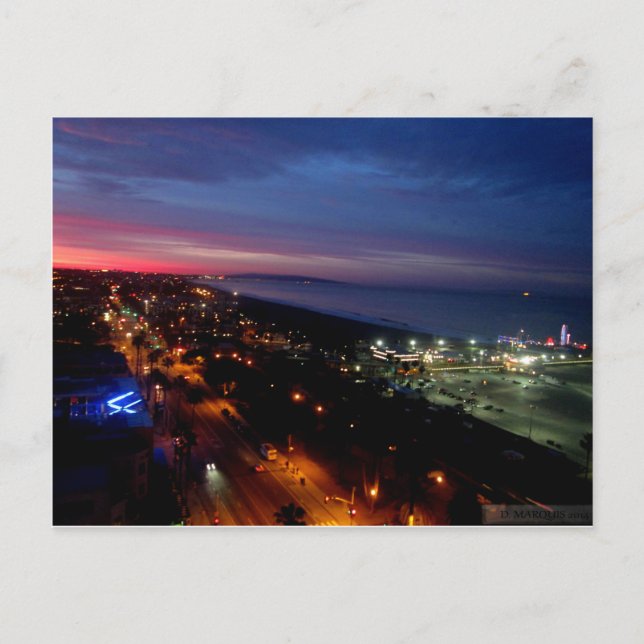 SANTA MONICA SUNRISE #2 POSTCARD VYKORT (Framsida)