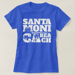 Santa Monica surfboard och handflatan ca T Shirt