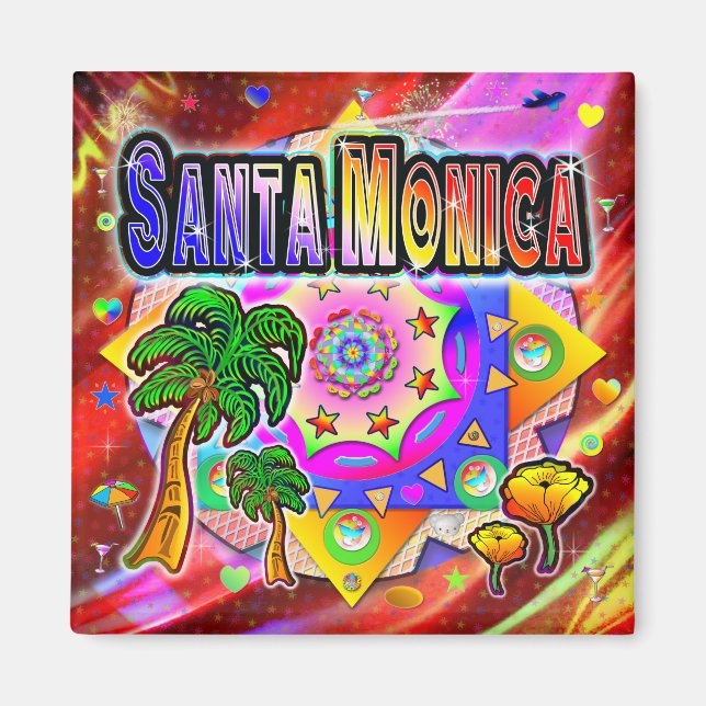 Santa Monica Tropical Friends Magnet (Framsidan)
