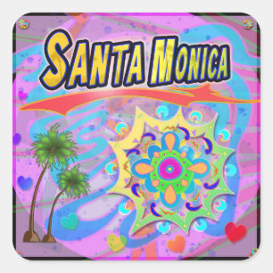 Santa Monica True Progress Sticker Fyrkantigt Klistermärke