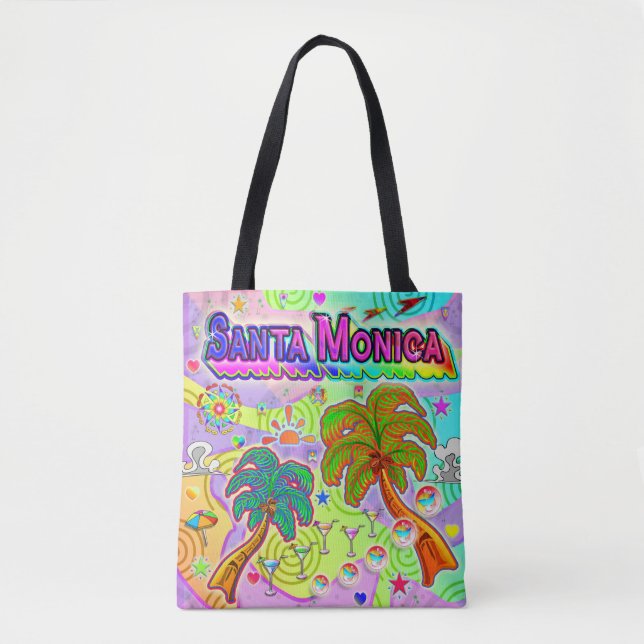 Santa Monica Vacation Target Tote Bag Tygkasse (Framsida)