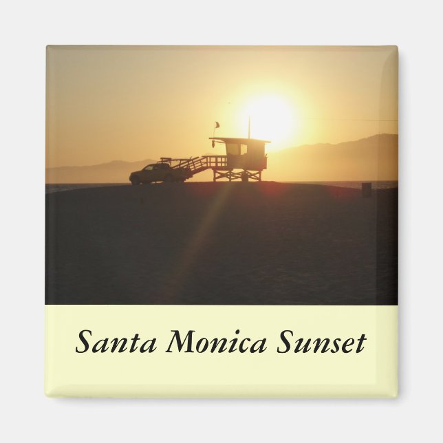 Santa Monica vid Sunset Magnet (Framsidan)
