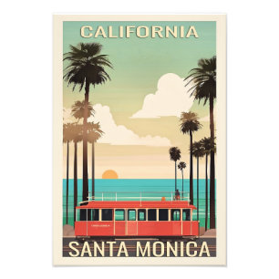 Santa Monica vintage resor poster