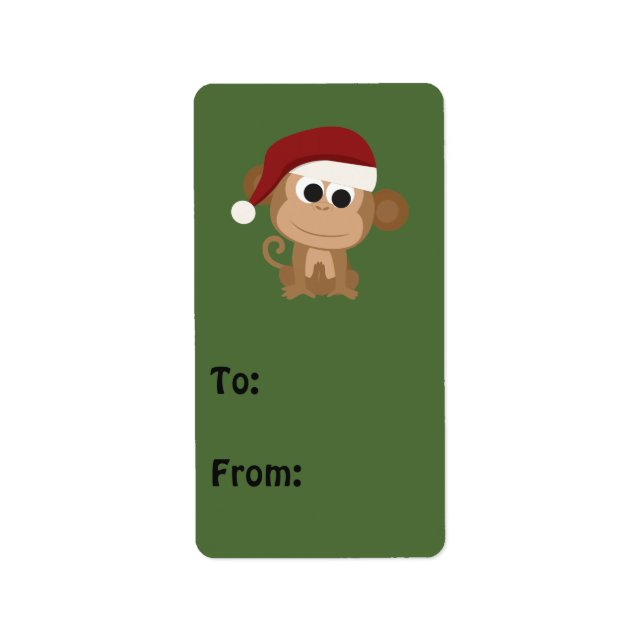 Santa Monkey Adressetikett (Framsidan)