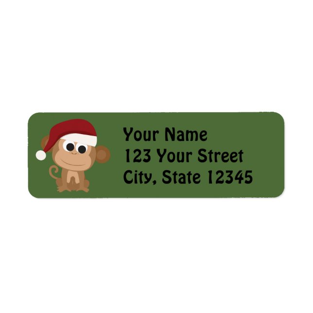 Santa Monkey Returadress Etikett (Framsidan)