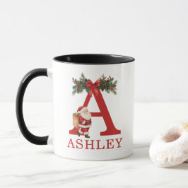 Santa Monogrammed and Name Family Matching Mugg