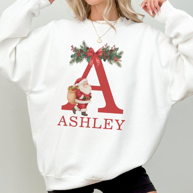 Santa Monogrammed and Name Family Matching T Shirt (Skapare uppladdad)