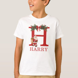 Santa Monogrammed and Name Family Matching T Shirt