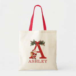 Santa Monogrammed and Name Family Matching Tygkasse