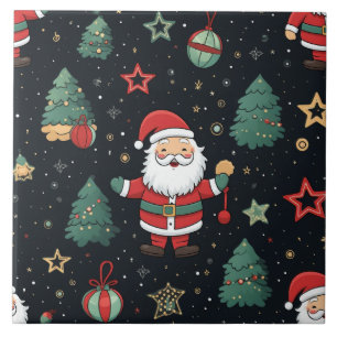 Santa mönster - Ho! Ho! Ho! Kakelplatta