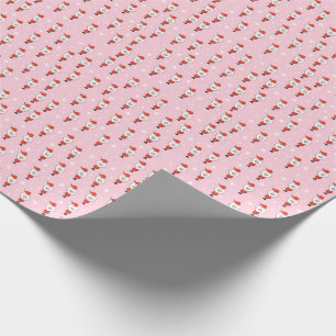 Santa mönster. Rosa julmodell Presentpapper