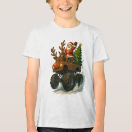 Santa Monster Truck Reindeer – Funny Christmas T Shirt