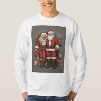 "Santa & Mrs Claus Embrace" T Shirt