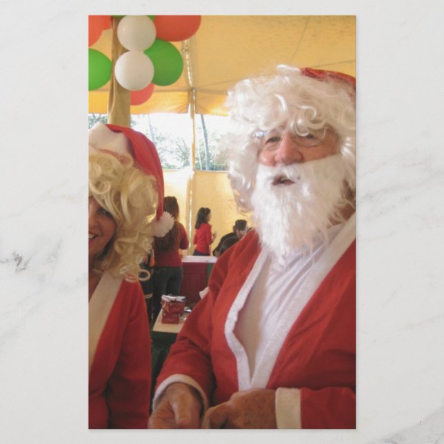 Santa & Mrs Claus God Firande - Festive Brevpapper (Framsida)