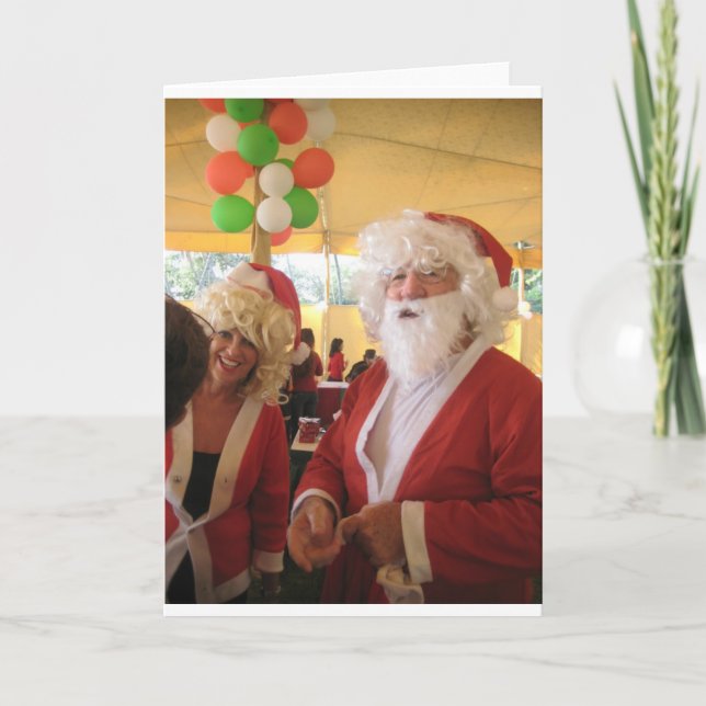 Santa & Mrs Claus God Firande - Festive Helgkort (Framsida)