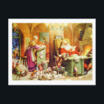 Santa & Mrs Claus och Elves kontrollerar hans list Helg Vykort<br><div class="desc">Tomten,  Claus och Elves kontrollerar hans lista</div>