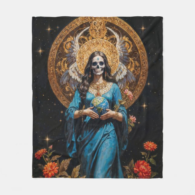 Santa Muerte Fleecefilt (Framsidan)
