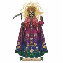 Santa Muerte Helgon Heliga Döden Färgrik 2D-statye
