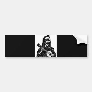 Santa Muerte med gitarren circa tidiga 1900s Bildekal
