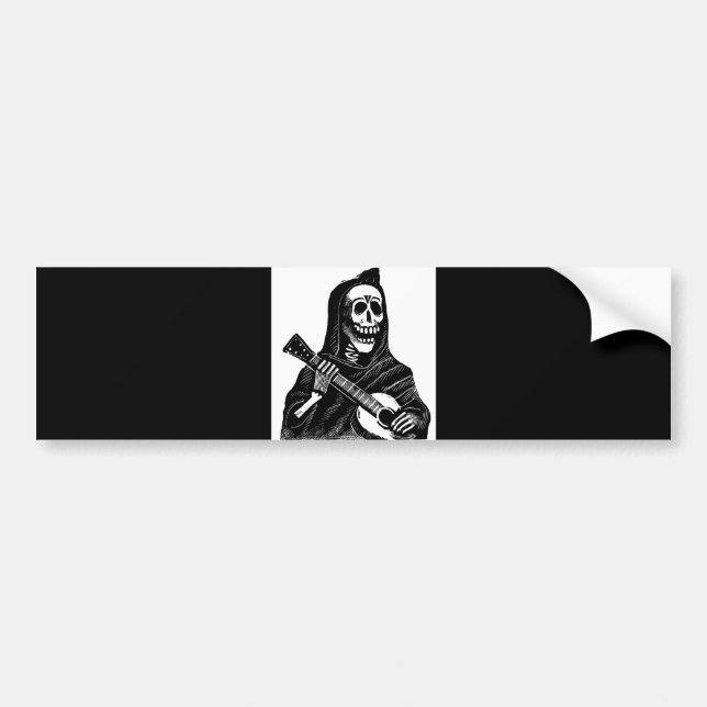 Santa Muerte med gitarren circa tidiga 1900s Bildekal (Framsidan)