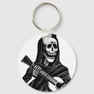 Santa Muerte med gitarren circa tidiga 1900s Nyckelring