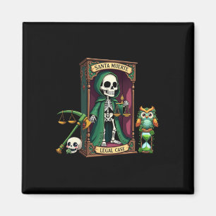 Santa Muerte med Grönt Cloak Help with Legal Magnet