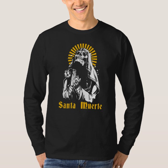 Santa Muerte Mexican Dead Sugar Skull Mexiko Femal T Shirt (Framsida)