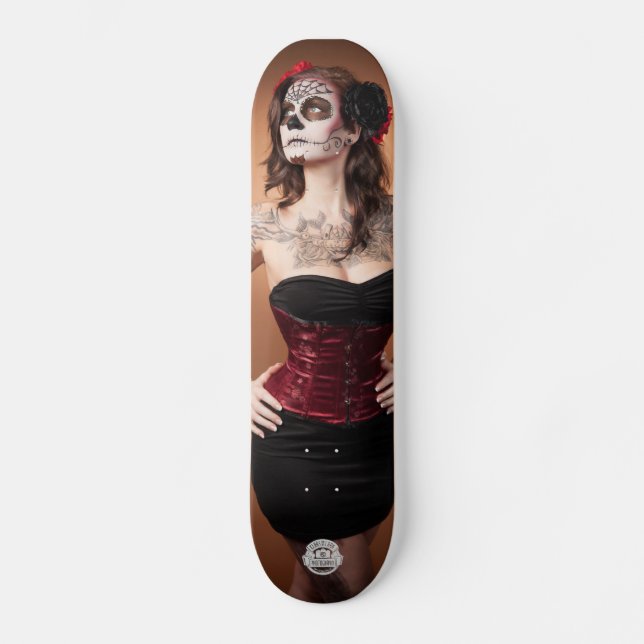 Santa Muerte Mini Skateboard Bräda 18,7 Cm (Framsida)
