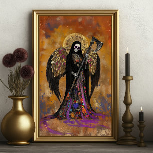 Santa Muerte Mystisk Surreal Abstrakt Porträtt Poster