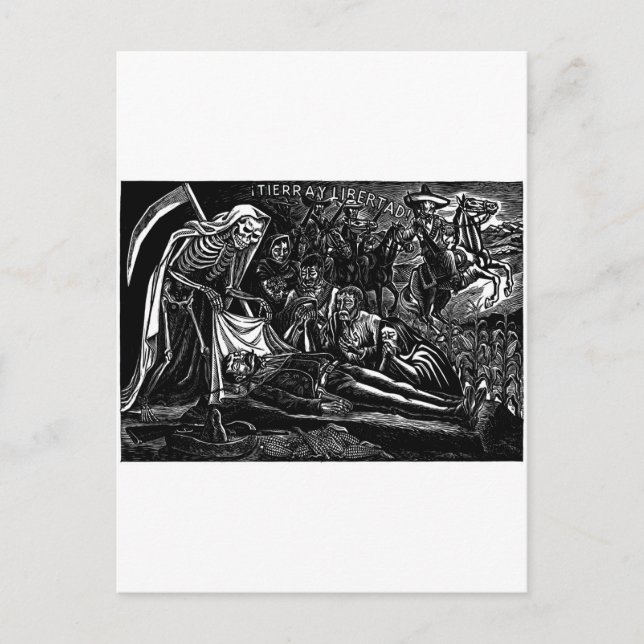 Santa Muerte och Soldier c. 1951 Mexiko Helg Vykort (Framsida)