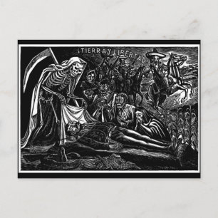 Santa Muerte och Soldier c. 1951 Mexiko Helg Vykort