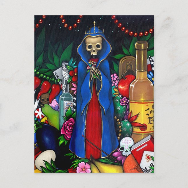 Santa Muerte POSTCARD Day of the dead Helg Vykort (Framsida)