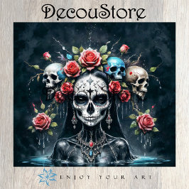 Santa Muerte Rising Decoupage