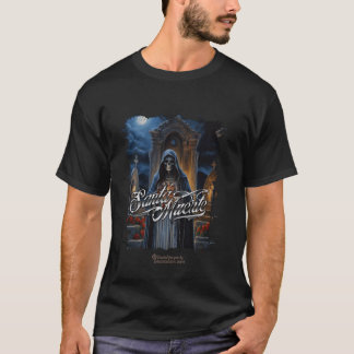Santa Muerte står på en kyrkogård med full måndräk T Shirt