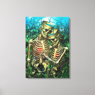Santa Muerte Tarot - två av koppar Canvastryck