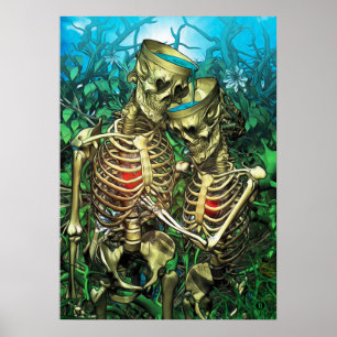 Santa Muerte Tarot - två av koppar Poster