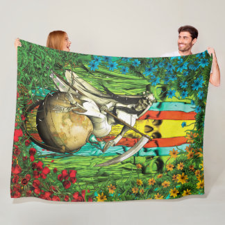 Santa Muerte Tarot - världen Fleecefilt