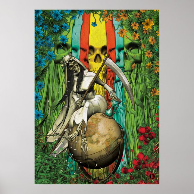 Santa Muerte Tarot - Världen Poster (Framsidan)