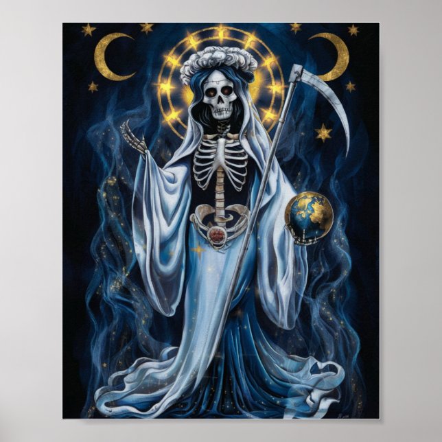 Santa Muerte with Måne Poster (Framsidan)