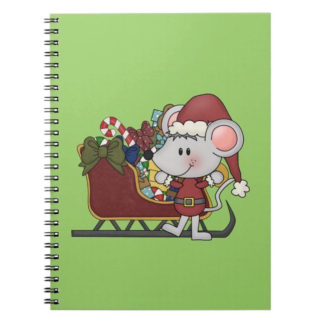 Santa mus med sleden anteckningsbok (Framsidan)