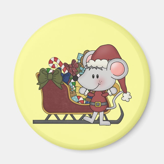 Santa mus med sleden magnet (Framsidan)