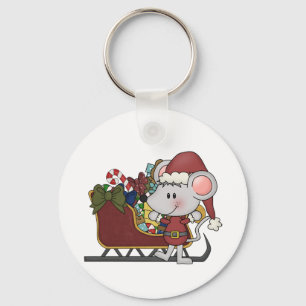 Santa mus med sleden nyckelring
