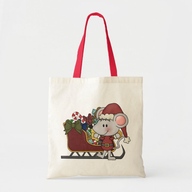 Santa mus med sleden tygkasse (Framsidan)