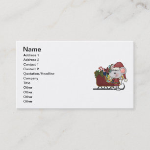 Santa mus med sleden visitkort
