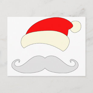 Santa Mustache Helg Vykort