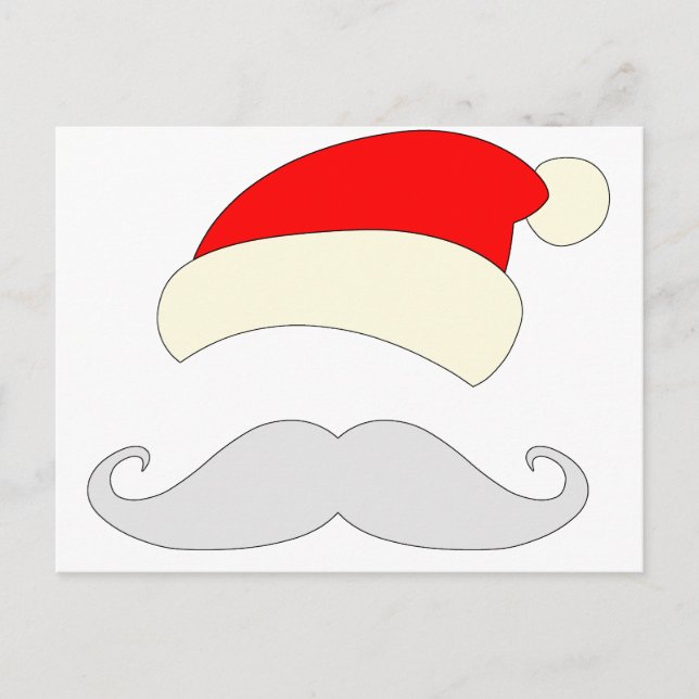Santa Mustache Helg Vykort (Framsida)