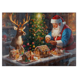Santa N Reindeer tillverkar gingerbröd jul