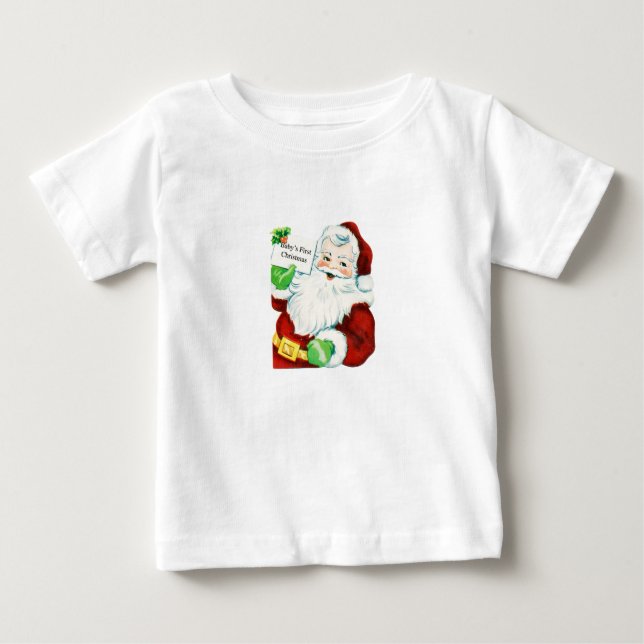 Santa något att säga: Babys första jul T-shirt (Framsida)