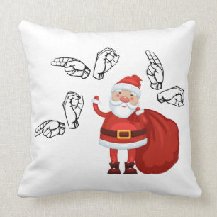 Santa något att säga Ho Ho Ho i ASL Kudde
